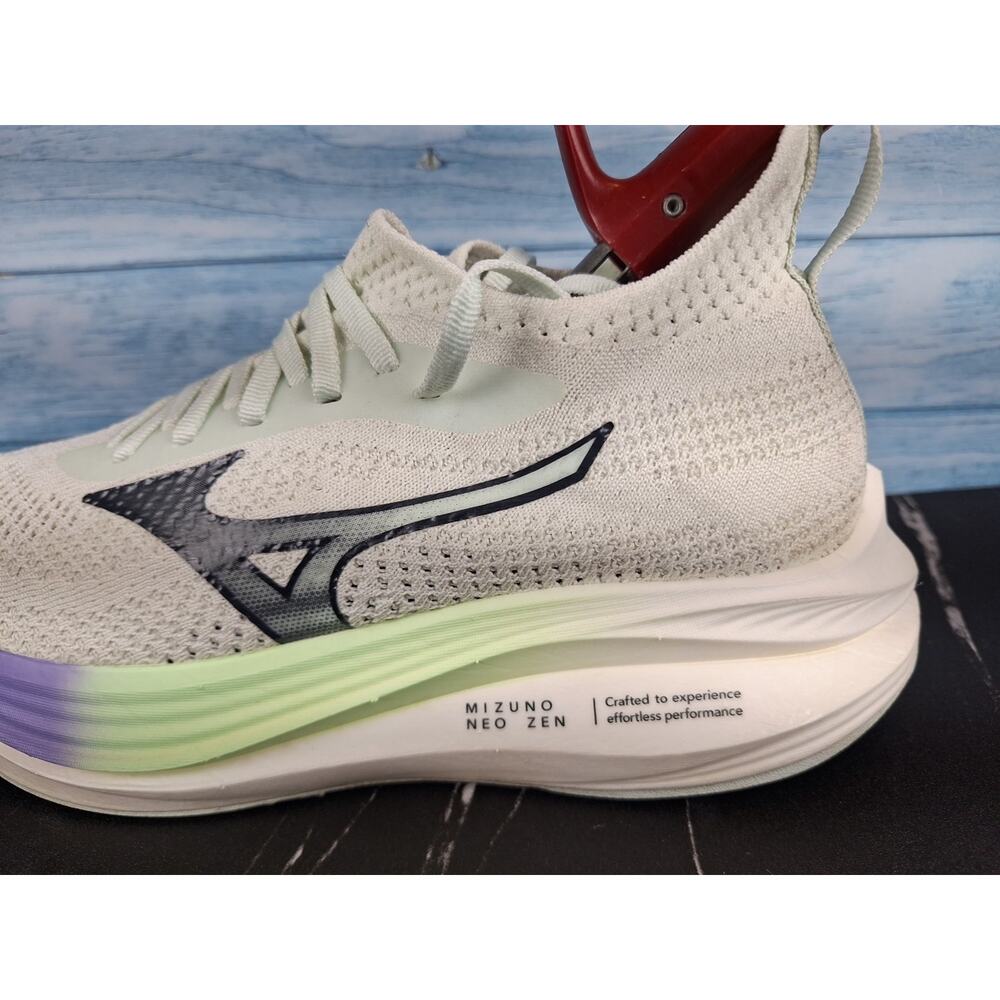 Mizuno Neo Zen Running Shoes White Soft Purple Green Cushioned Trainer Size 9 - Picture 4 of 15